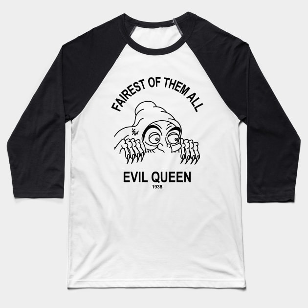 Wicked Queen (Black Text) Baseball T-Shirt by electricpidgeon